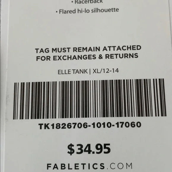 Fabletics Racer Back White Exercise Shirt (NWT) - Picture 6 of 7